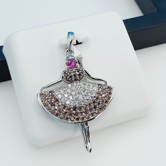 925 Sterling Silver Cubic Zirconia Pendant, UU1P6A6039 - Picture 3 of 8